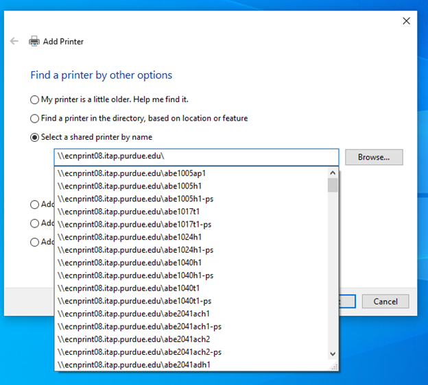 Adding A Network Printer In Windows 10 — Purdue IT | Distributed ...